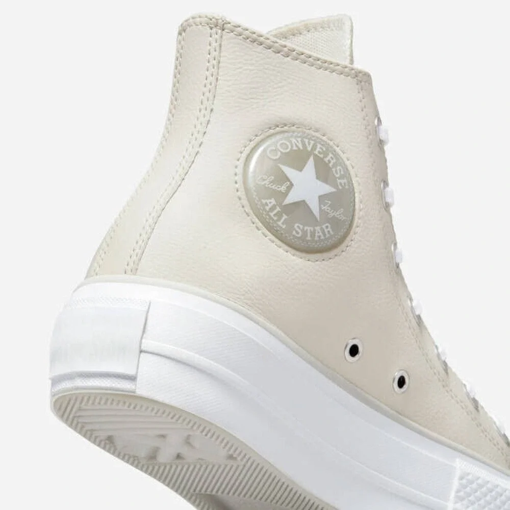 Converse‎ All Star Lift Hi Top Platform Leather Bone Grey White Women's Size 9.5
